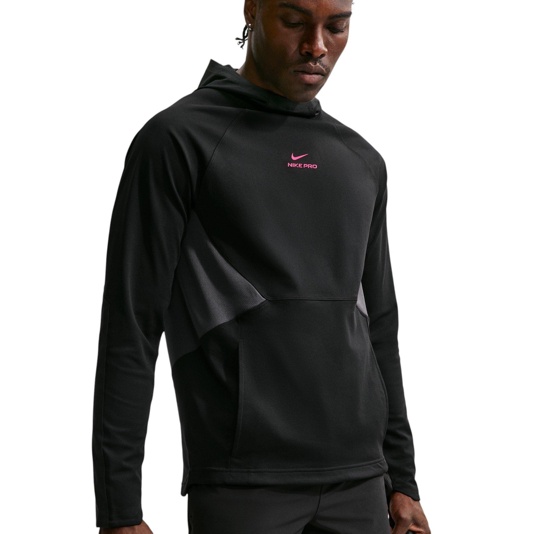 Nike Men's Pro Dri-FIT Mid-Layer Training Top - Black/Hyper Pink - BLACK/PINK